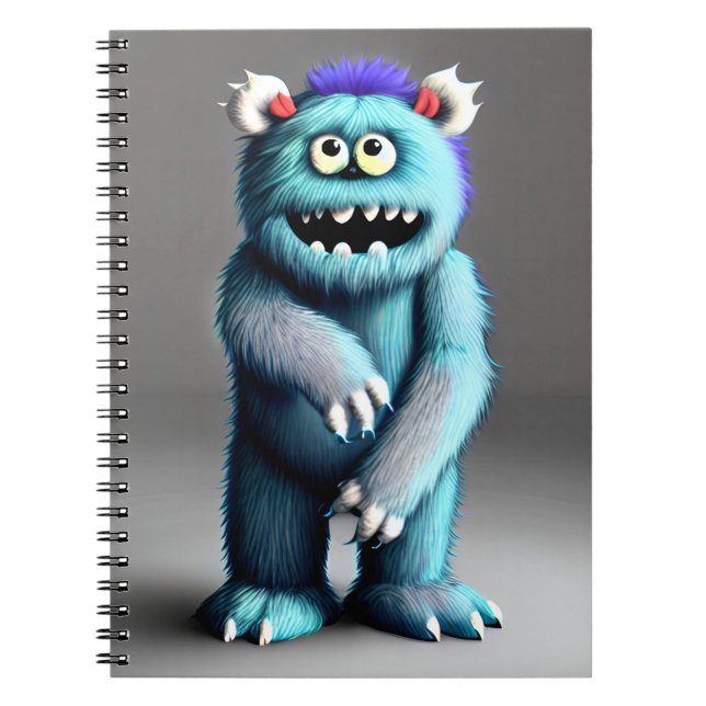 Fluffy Blue Monster Notebook (Front)