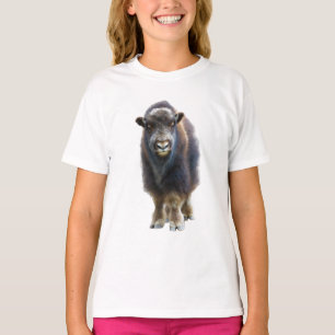Fluffy Brown American Bison Calf Kids T-Shirt