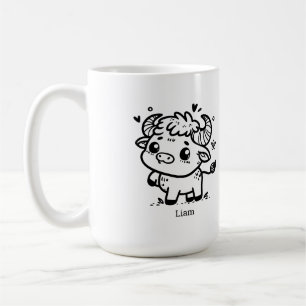 Fluffy Buffalo Baby - Kawaii Farm Animal Coffee Mug