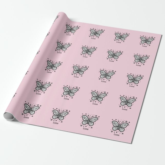 Fluffy Buffalo Baby - Kawaii Farm Animal Wrapping Paper (Unrolled)