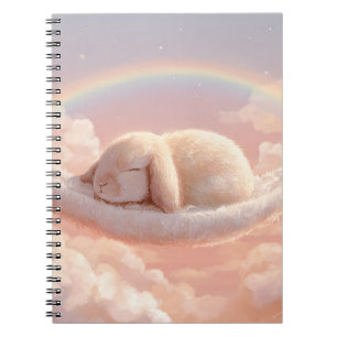 Fluffy Bunny Cloud Rainbow Dream Notebook