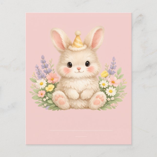 Fluffy Bunny Wildflower Design for Charming Garden Flyer (Front)