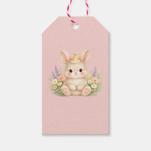 Fluffy Bunny Wildflower Design for Charming Garden Gift Tags