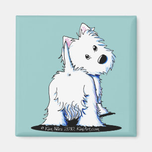 Fluffy Butt Westie Magnet