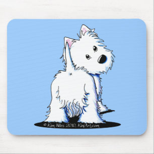 Fluffy Butt Westie Mouse Pad