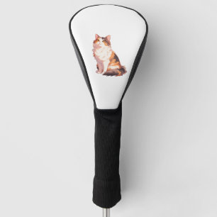 Fluffy Calico Cat Golf Head Cover