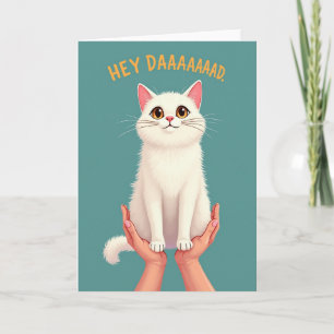 Fluffy Cat Fathers Day Card