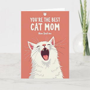 Fluffy Cat Mum Yell Card