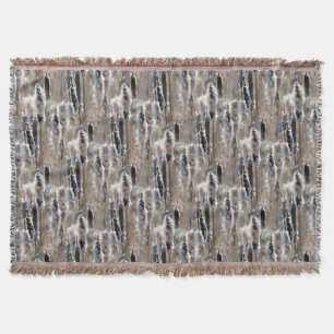 Fluffy Cattails Nature Art Pattern Throw Blanket