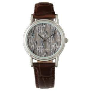 Fluffy Cattails Nature Pattern Personalised  Watch