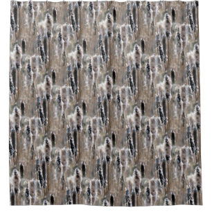Fluffy Cattails Nature Pattern Shower Curtain