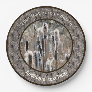 Fluffy Cattails Nature Personalized Party  Paper Plate