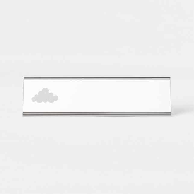 Fluffy Cloud Desk Name Plate (Front)