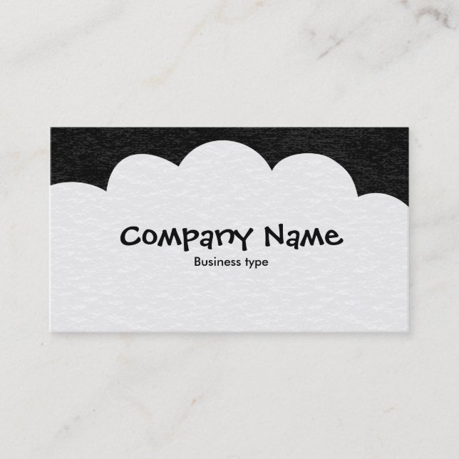 Fluffy Clouds - Black Business Card (Front)