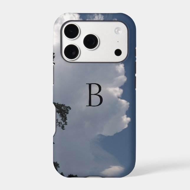 Fluffy Clouds Blue Sky Monogram (Back)