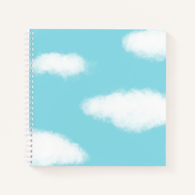Fluffy Clouds Blue Sky Notebook (Front)