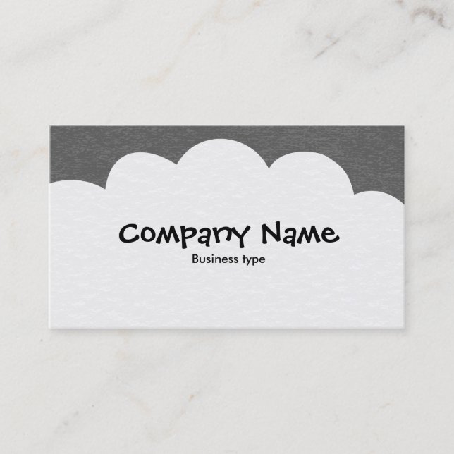Fluffy Clouds - Grey Business Card (Front)