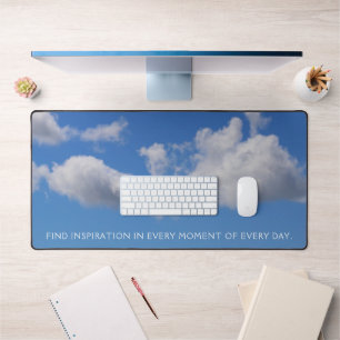 Fluffy Clouds in a Cerulean Blue Summer Sky Desk Mat