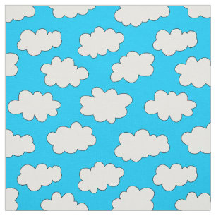 Fluffy Clouds Pattern Fabric
