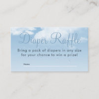 Fluffy Clouds Raindrops Baby Shower Diaper Raffle