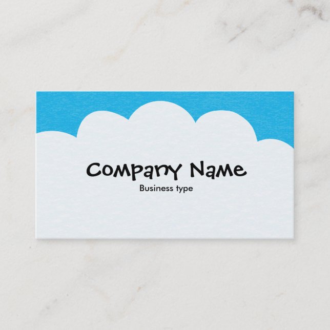 Fluffy Clouds - Sky Blue Business Card (Front)