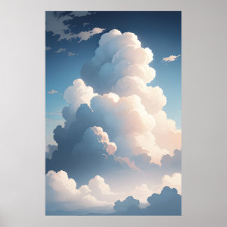 Fluffy Cloudscape beautiful Poster