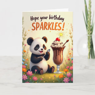 Fluffy Creature Sparkling Birthday Card