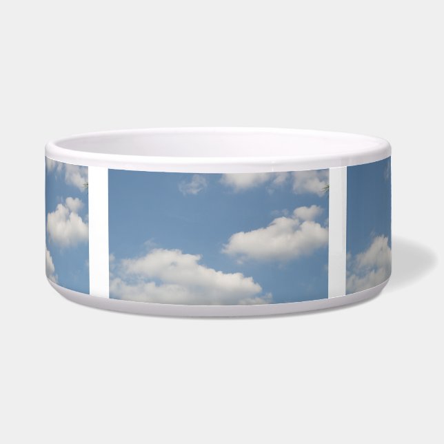 Fluffy Cumulus Clouds Dog Bowl (Front)