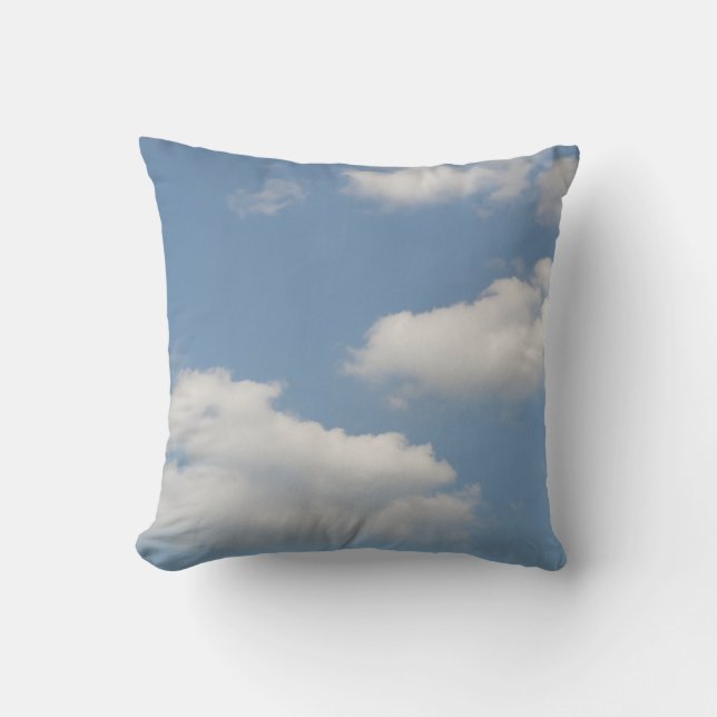 Fluffy Cumulus Clouds Pillow (Front)