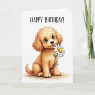 Fluffy Dog Birthday Card