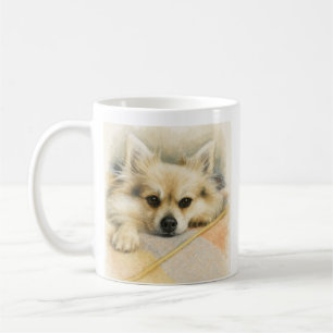 Fluffy Dog – Pomeranian Chihuahua Pet Portrait Coffee Mug