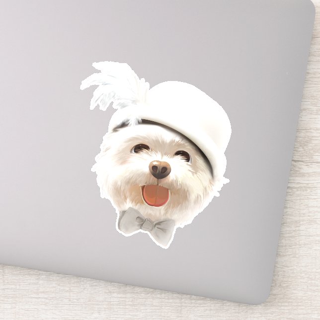 Fluffy Dog with White Hat (Detail)