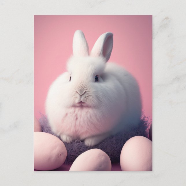 Fluffy Easter Bunny Postcard (Front)