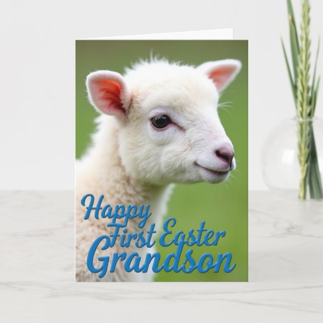 Fluffy Easter Grandson Card (Front)