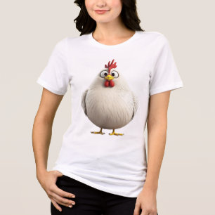 Fluffy & Fabulous   Round White Rooster Zodiac T-S Tri-Blend Shirt