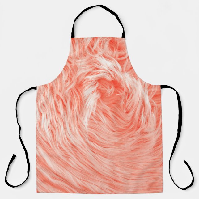 Fluffy fake textile fur apron (Front)