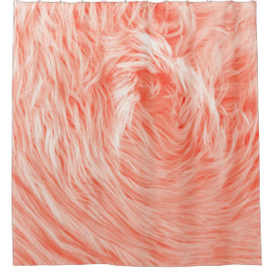 Fluffy fake textile fur shower curtain