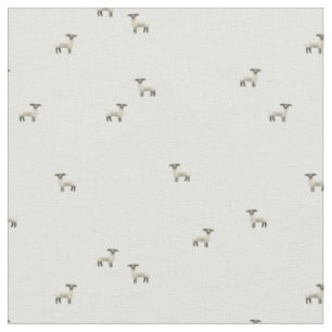 Fluffy farm - mini lamb sheep  fabric