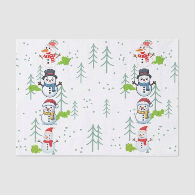 Fluffy Farts Funny Snowman Tissue Paper (Front)