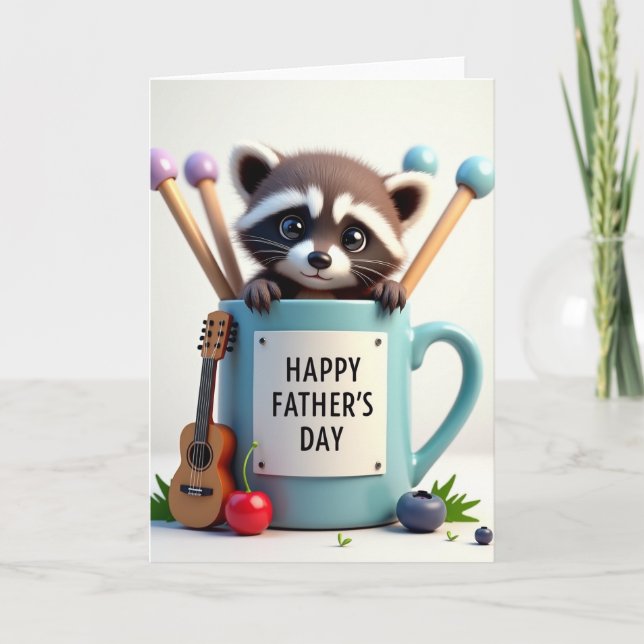Fluffy Friend Fathers Day Card (Front)