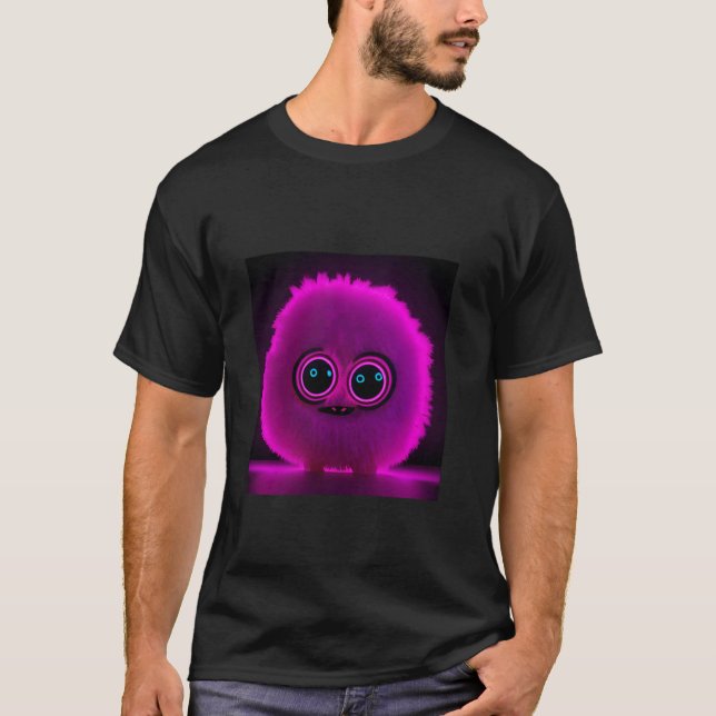 Fluffy Friendly Monster - Cute and Bright T-Shirt (Front)