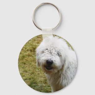Fluffy Frizzy Bad Hair Day Dog Key Ring