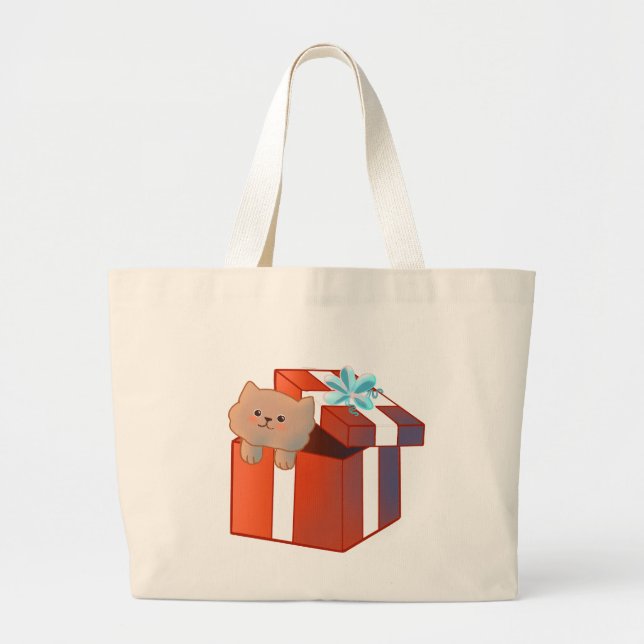 Fluffy Gift Large Tote Bag (Front)