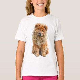 Fluffy Golden Chow Chow Puppy Portrait Kids T-Shirt