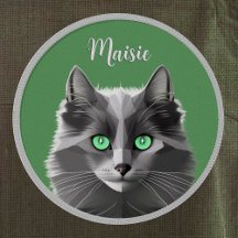 Fluffy Grey Cat - Nebelung Breed - Custom Name on