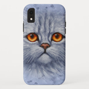 Fluffy Grey Tabby Cat Kitten Face Case-Mate iPhone Case