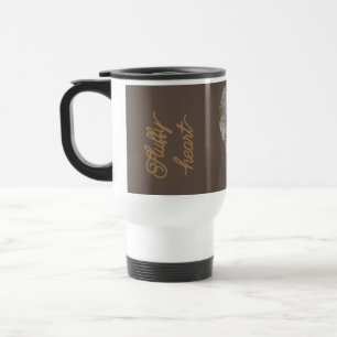 Fluffy heart travel mug