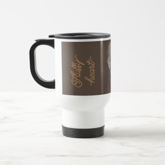 Fluffy heart  travel mug (Left)