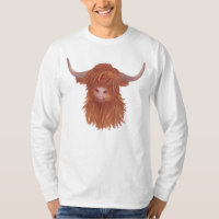 Fluffy Highland Cow Illustration 