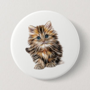 Fluffy Kitten 7.5 Cm Round Badge